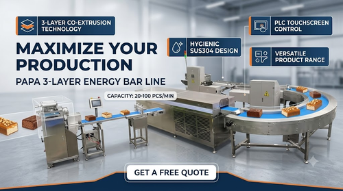 Derniers blogs de l'entreprise sur PAPA Machinery Unveils Advanced Three-Layer Energy Bar Machine for High-Capacity Protein Bar Manufacturing
