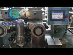 Ligne de production automatique de boules protéinées avec garniture aux cacahuètes et enrobage au cacao