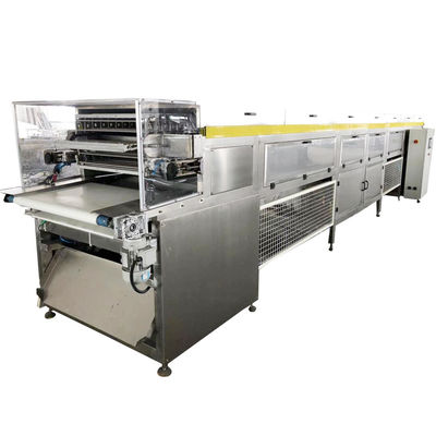 Qualité Machine de revêtement de chocolat pour biscuits Pocky 1300 kg/h Noix Décoration Refroidissement par air usine