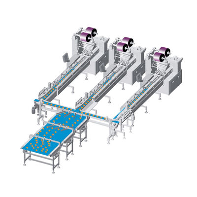 Bon prix Machine d'emballage Flow Pack Ligne Complète Produits de boulangerie Rouleaux suisses Gâteaux cubes en ligne